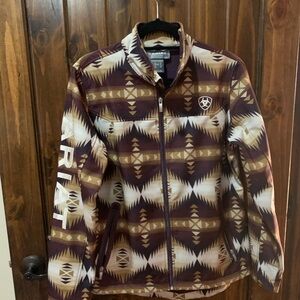 Ariat Women's Geometric Pattern Jacket - Brown and Cream